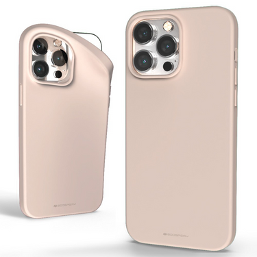 iPhone 16 Pro Max Soft Silicone Jelly Case Cover: Long Lasting With Shock & Drop Protection, And Screen & Camera Lens Guard - Pink Sand